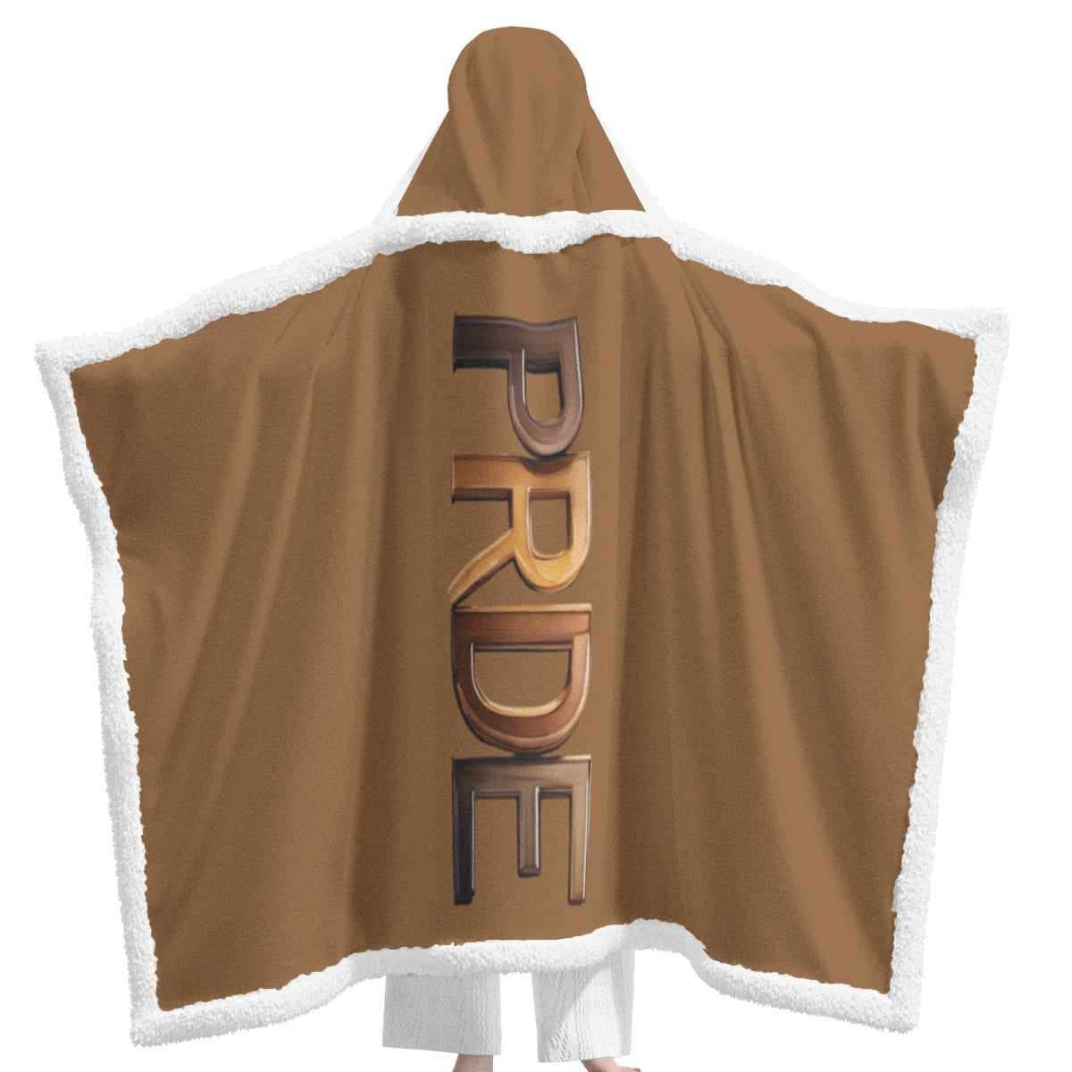 All-Over Print Unisex Wearable Hooded Blanket-Brown