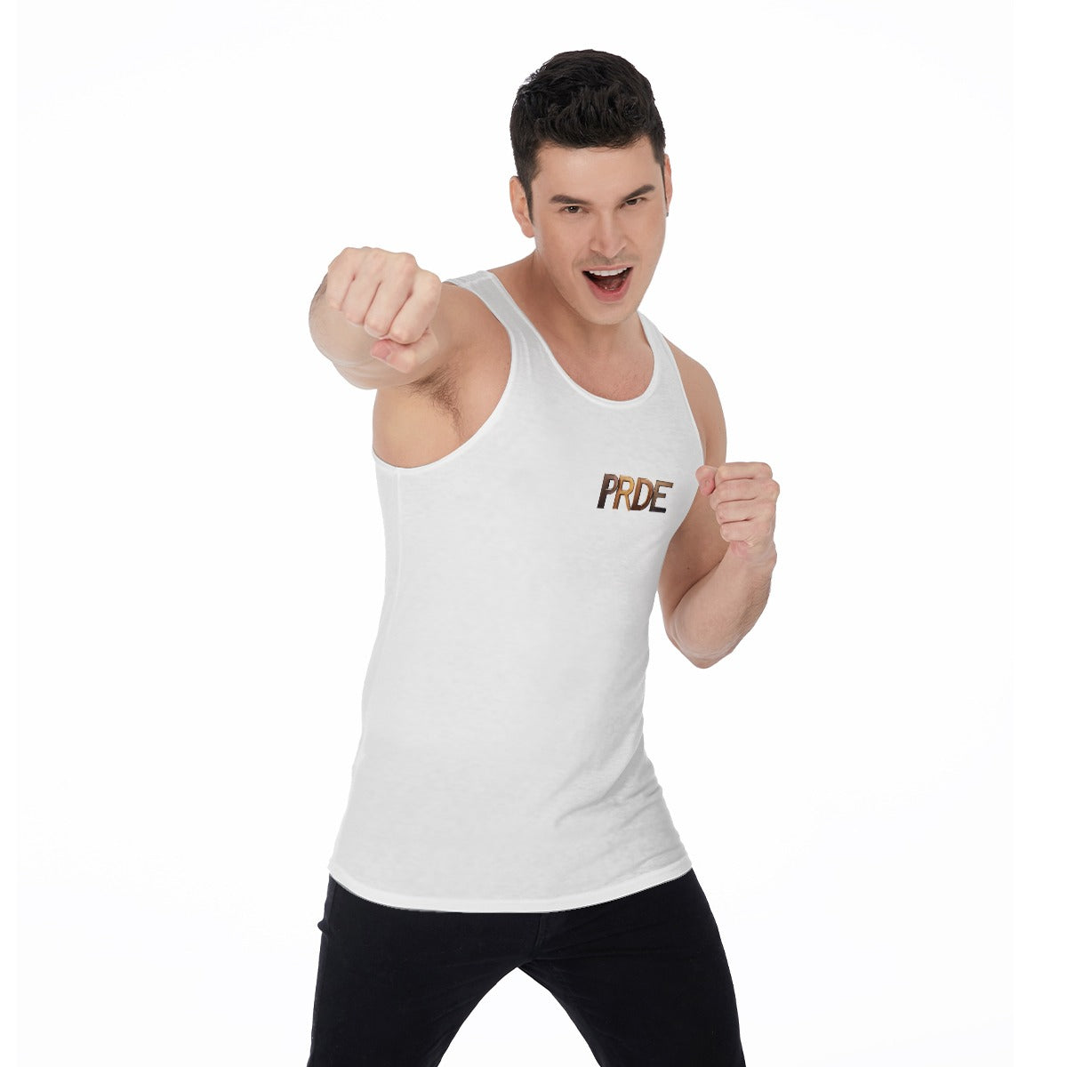 All-Over Print Men's Tank Top-White