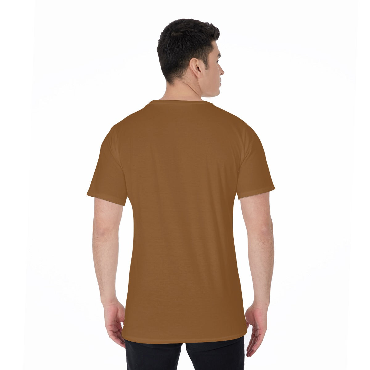 All-Over Print Men's O-Neck T-Shirt-Brown