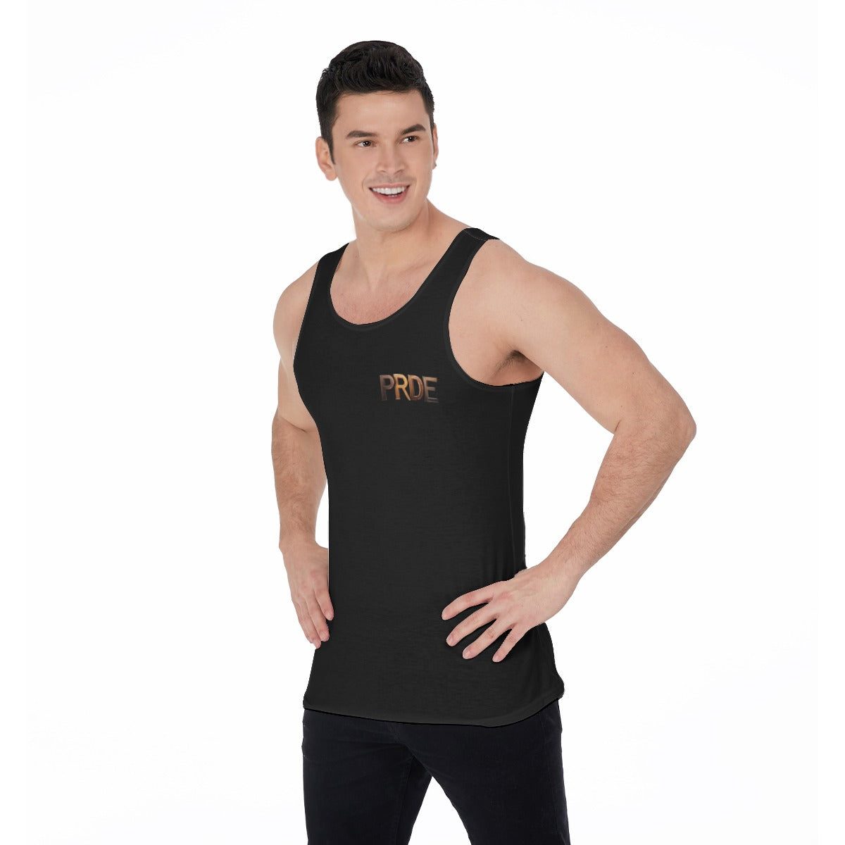 All-Over Print Men's Tank Top-Black