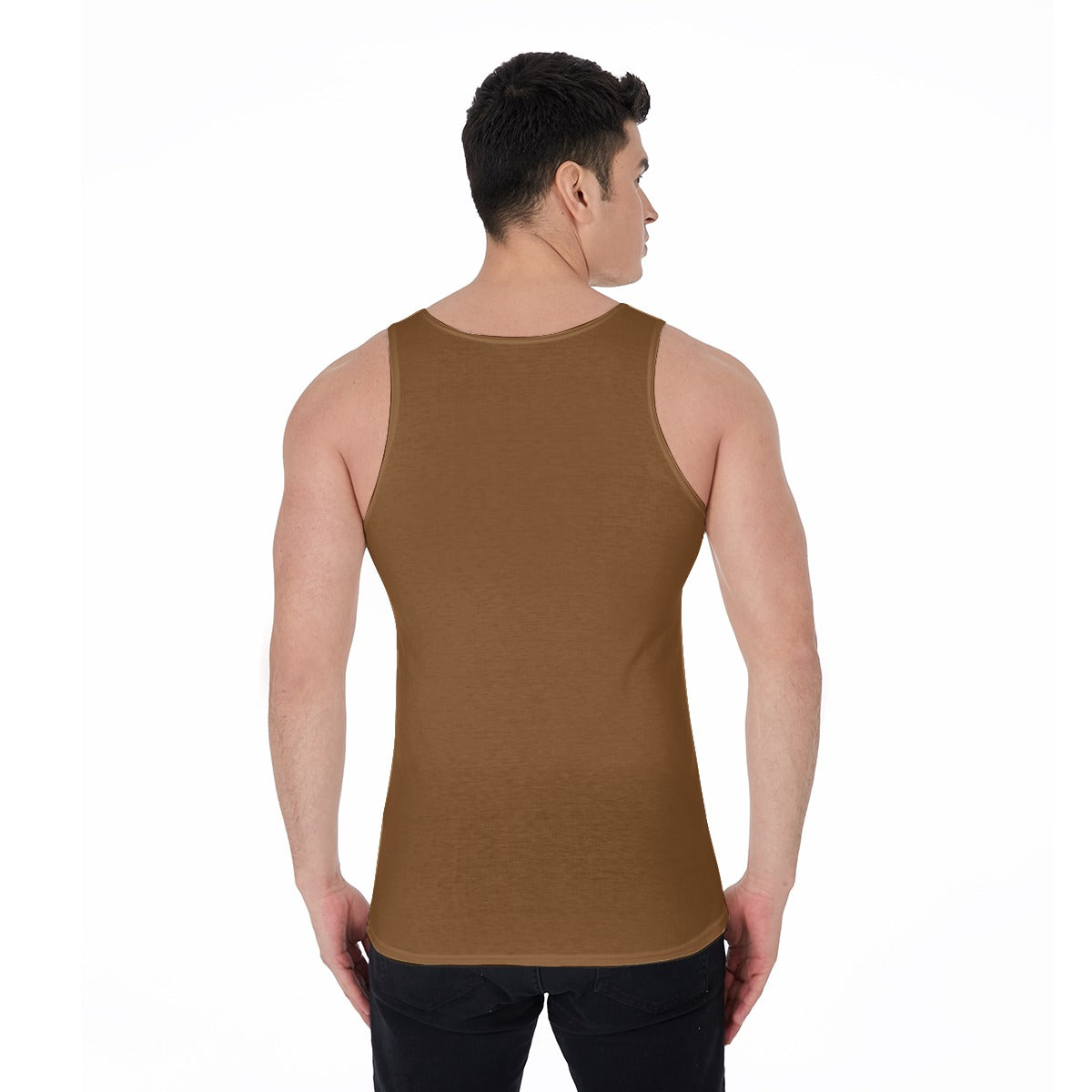 All-Over Print Men's Tank Top-Brown