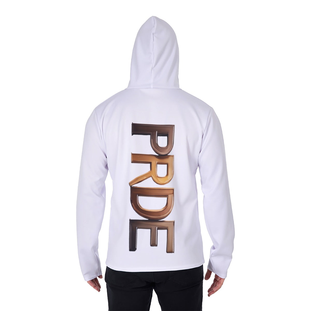 All-Over Print Men's Pullover Hoodie With Mask-White