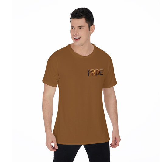 All-Over Print Men's O-Neck T-Shirt-Brown