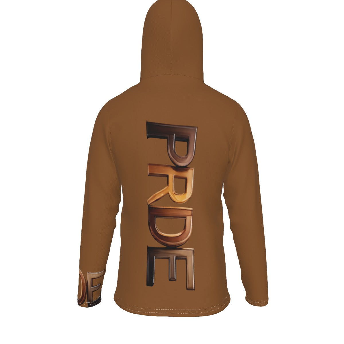 All-Over Print Men's Pullover Hoodie With Mask-Brown